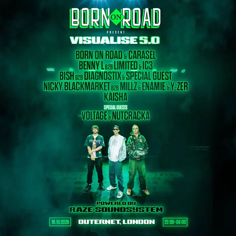 Poster: Born On Road Presents Visualise 5.0: London w/ Raze Soundsystem