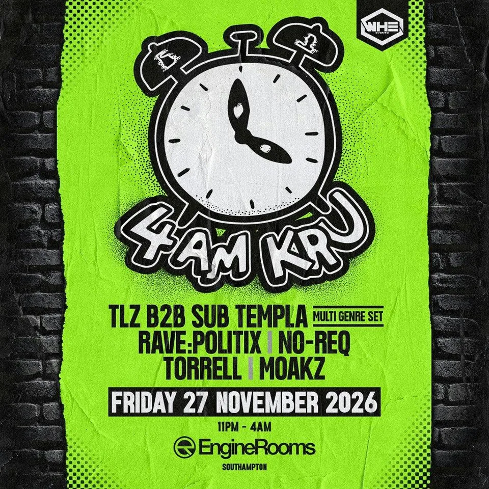 Poster: WHE Presents: 4am Kru + Support